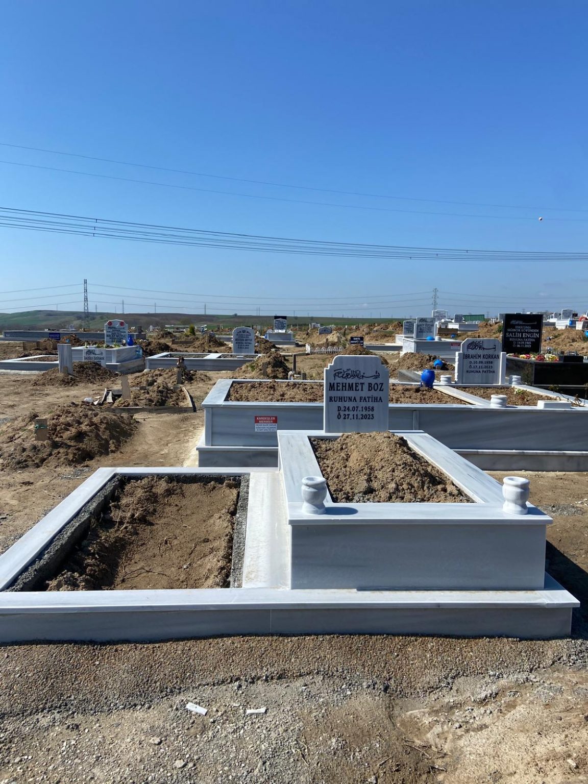 Beyaz Mermer Mezar Model 1